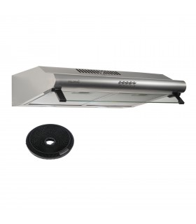 GRETA 60 XS - Hotte Casquette 60 cm. Hotte visière, Inox , puissance, filtre à graisse.